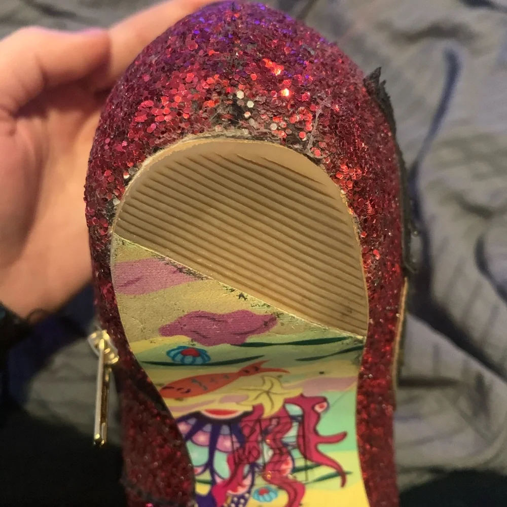 Women's Red Glitter Star & Cloud Ankle Boots With Original Box - Picture 10 of 16